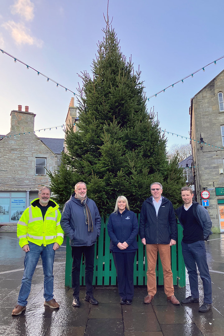 Christmas tree at Market Cross in Lerwick photo