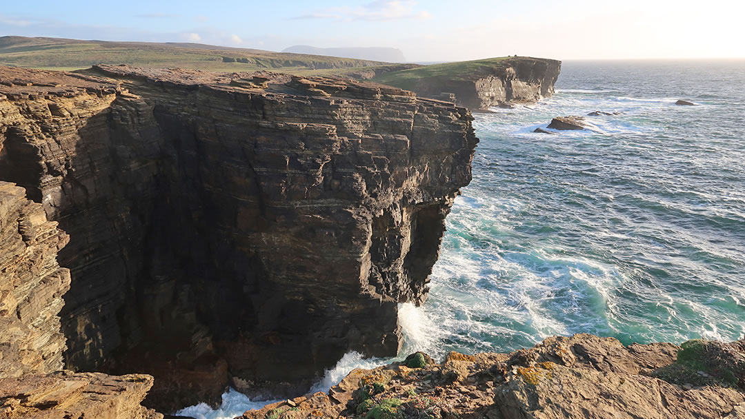 Looking southwards at the cliffs of Yesnaby in Orkney