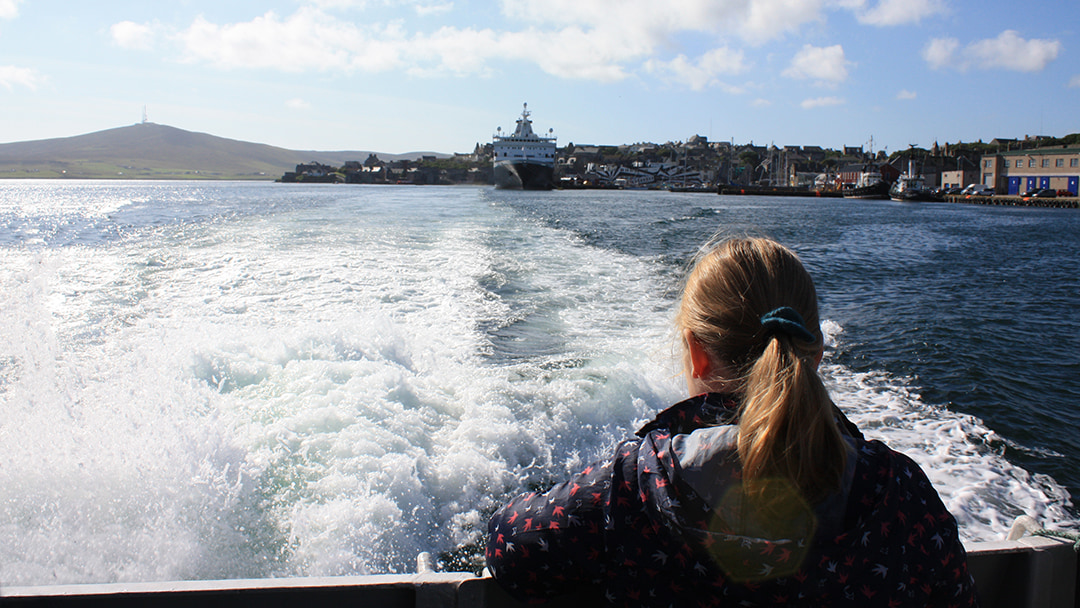 Sailing from Lerwick to Noss, Shetland