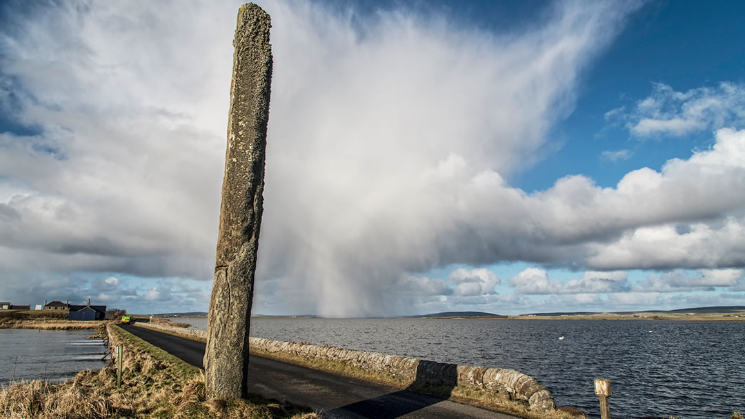 The Watchstone between the Ring of Brodgar and the Standing Stones of Stenness