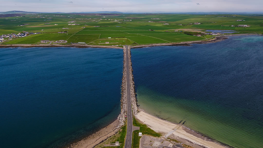 The first barrier connects Orkney's East Mainland to Lamb Holm