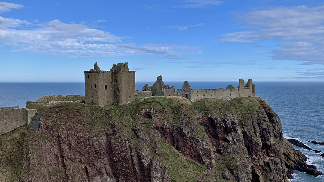 Dunnottar Castle as seen from the mainland