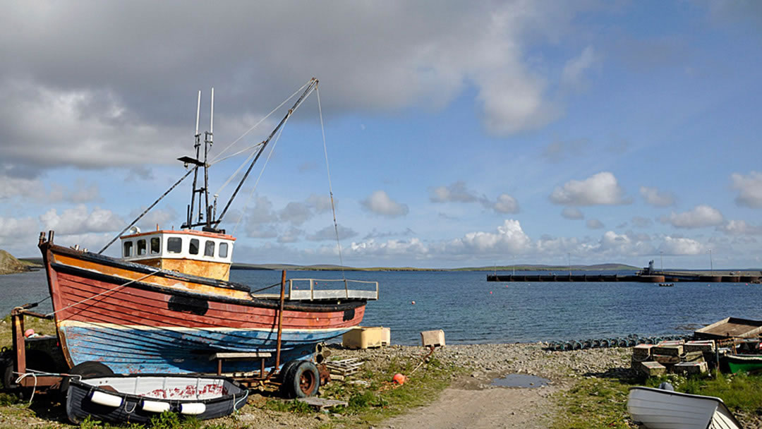 Fishing boat at Rapness in Westray, Orkney