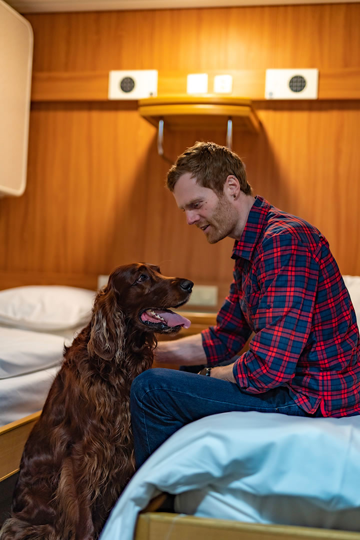 MV Hrossey - a four berth pet-friendly cabin