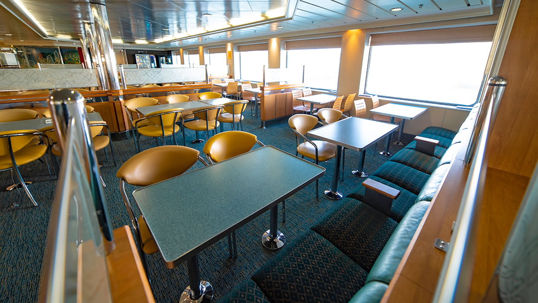 MV Hrossey - the restaurant seating area