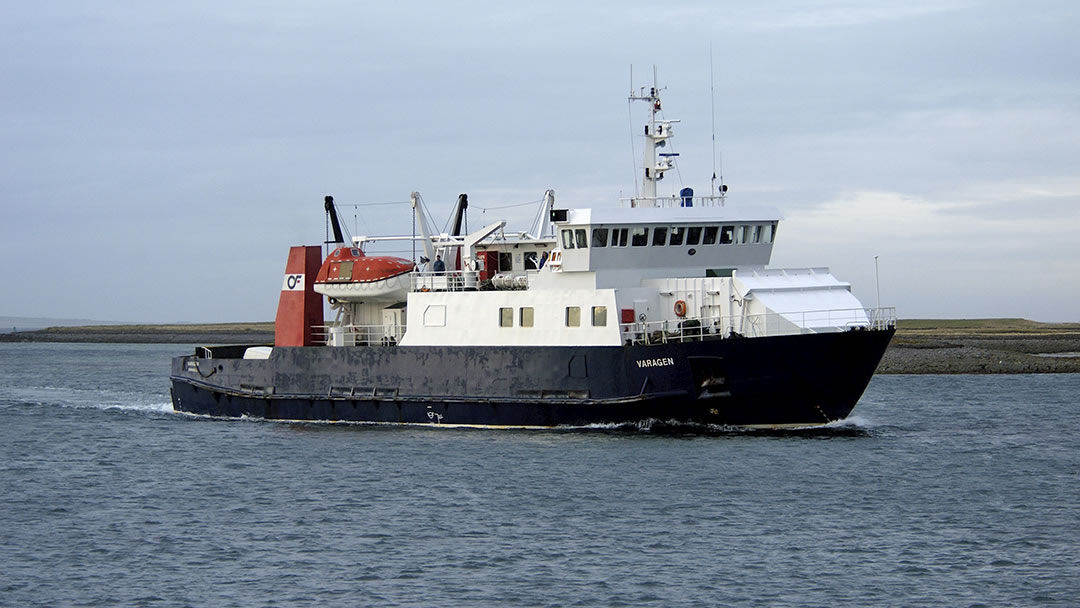 MV Varagen sailing to Orkney's North Isles