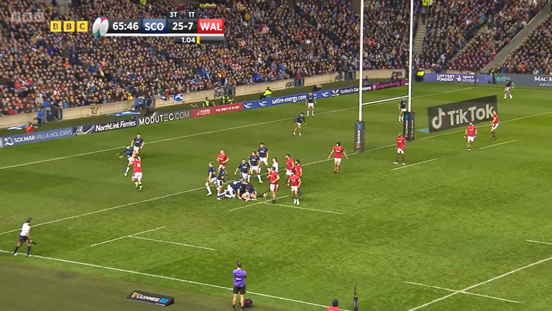 NorthLink Ferries advert during Six Nations Championship match between Scotland and Wales