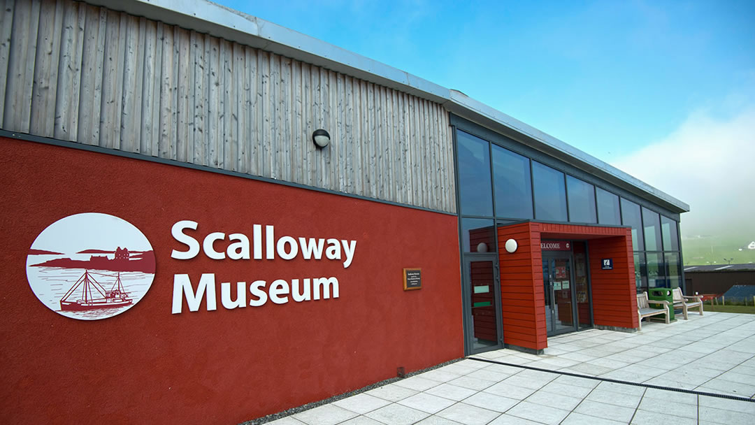 Outside the Scalloway Museum