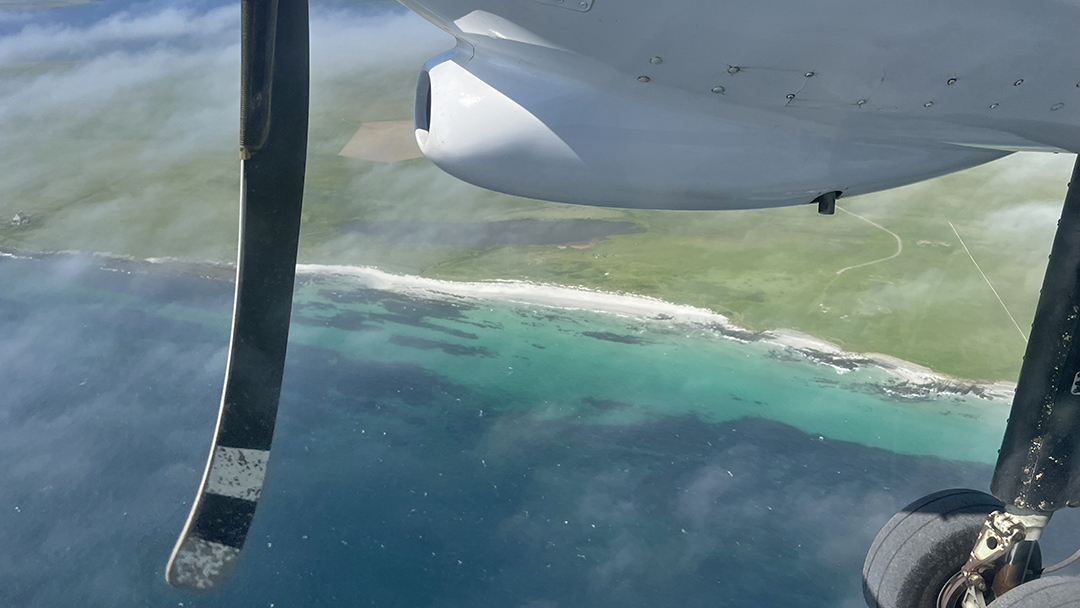 Overlooking Papa Westray from a plane