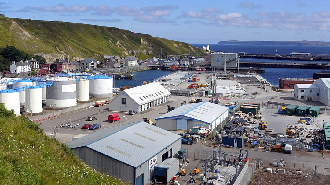 The busy harbour at Scrabster in the north of Scotland