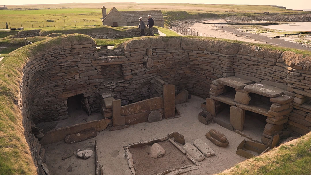 The 5,000 year old houses at Skara Brae in the Orkney islands