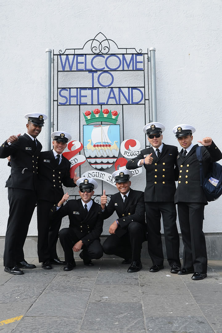 Tall Ships crew in Lerwick, Shetland
