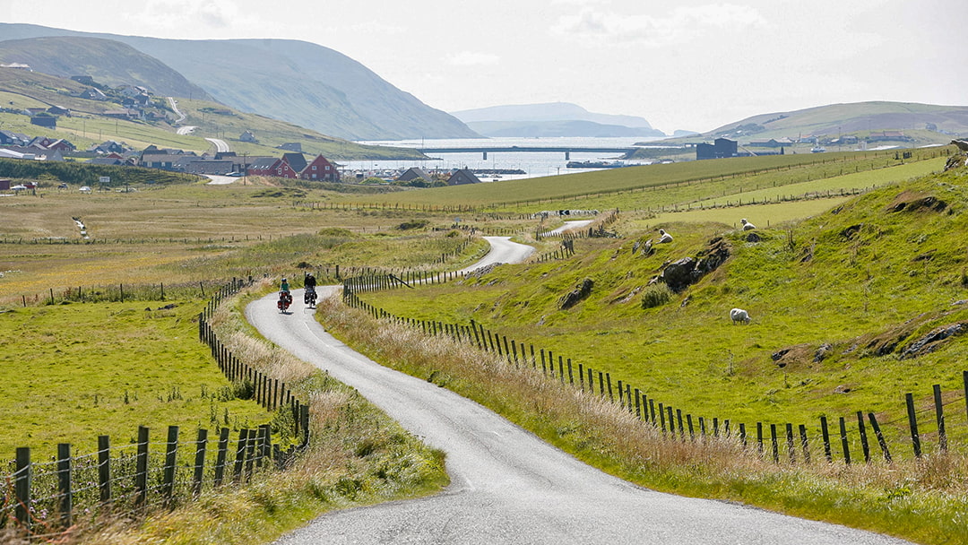 Cycling between Asta and Scalloway in Shetland