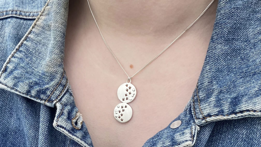 Bird Prints in the Sand Double Pendant