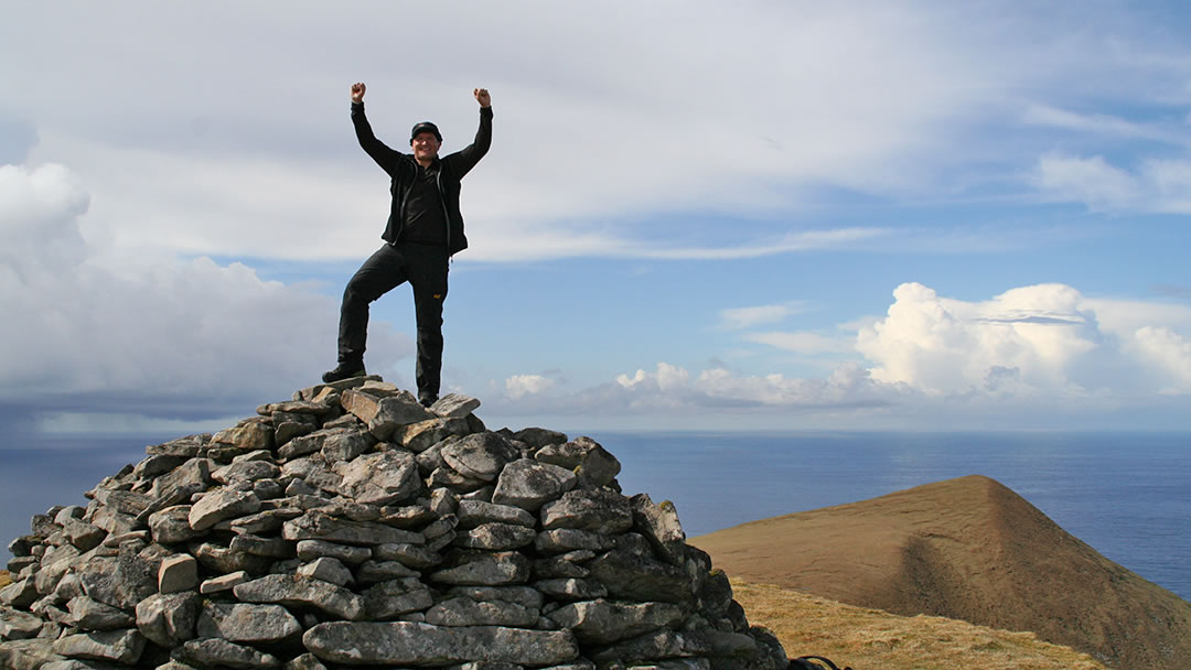 Reaching a summit on Foula in Shetland