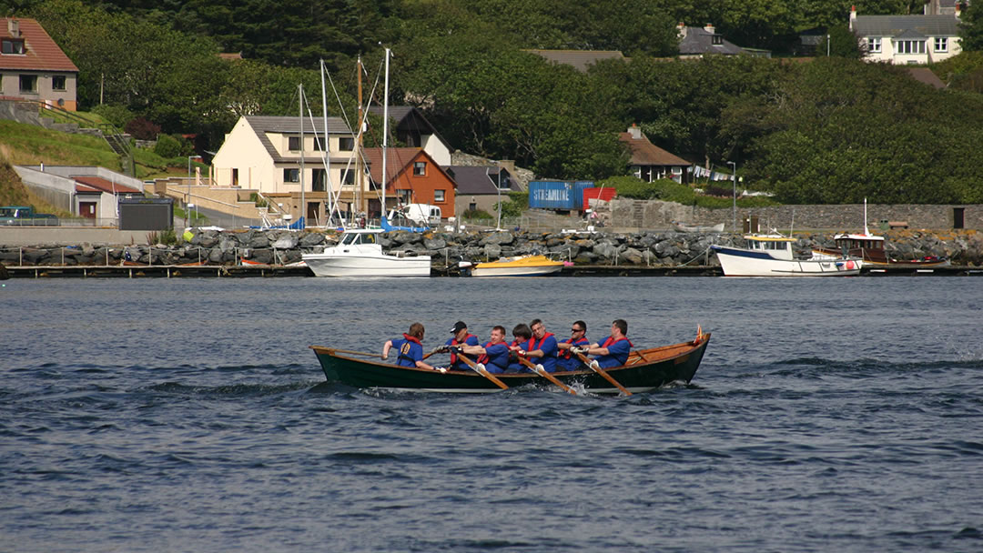 Traditional rowing boats in the Shetland islands