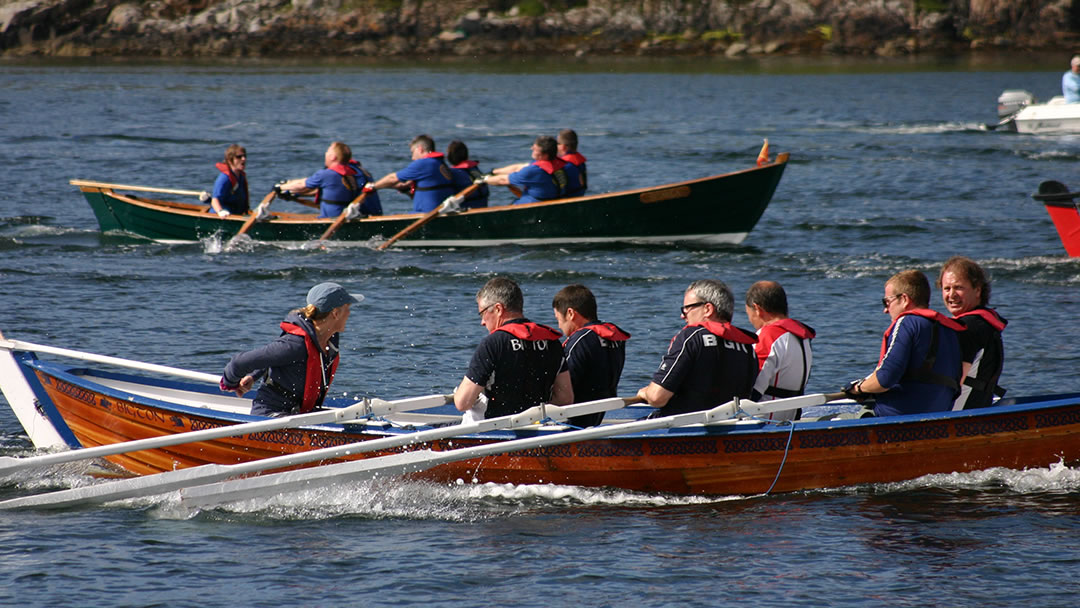 Traditional rowing in yoals is a popular pastime in Shetland