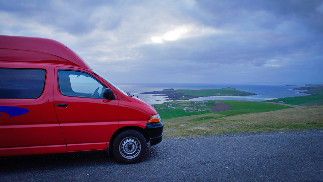 A spectacular aerial view of St Ninian's Isle