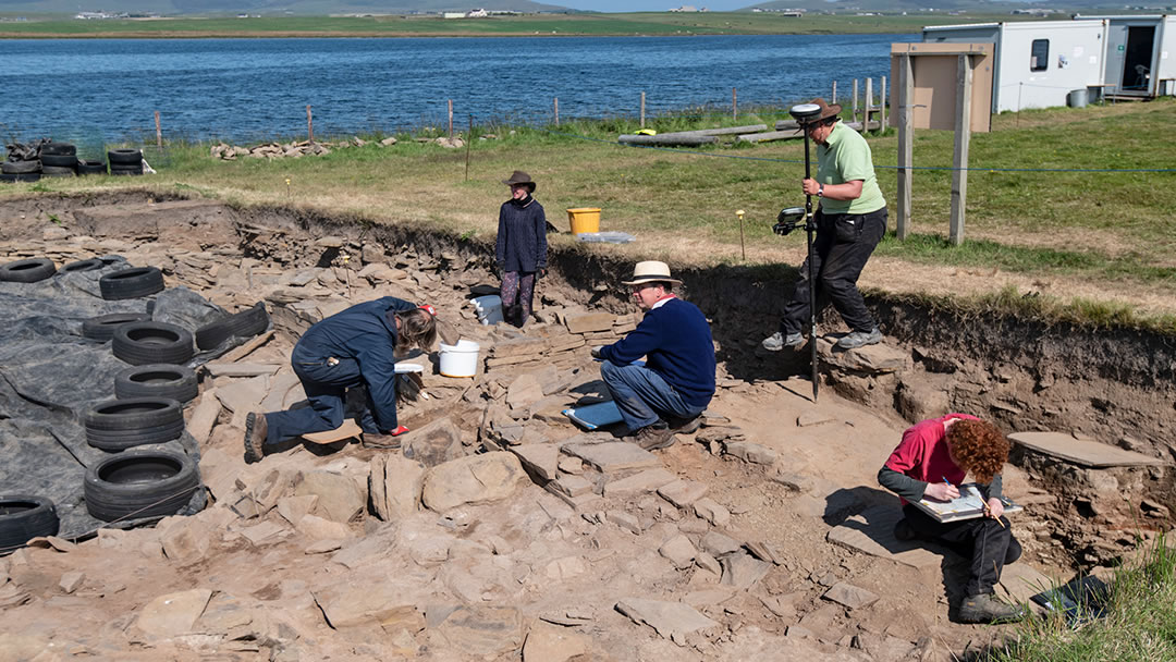 Excavation around one of the entrances into Structure 5 which dates to circa 3,300 BC