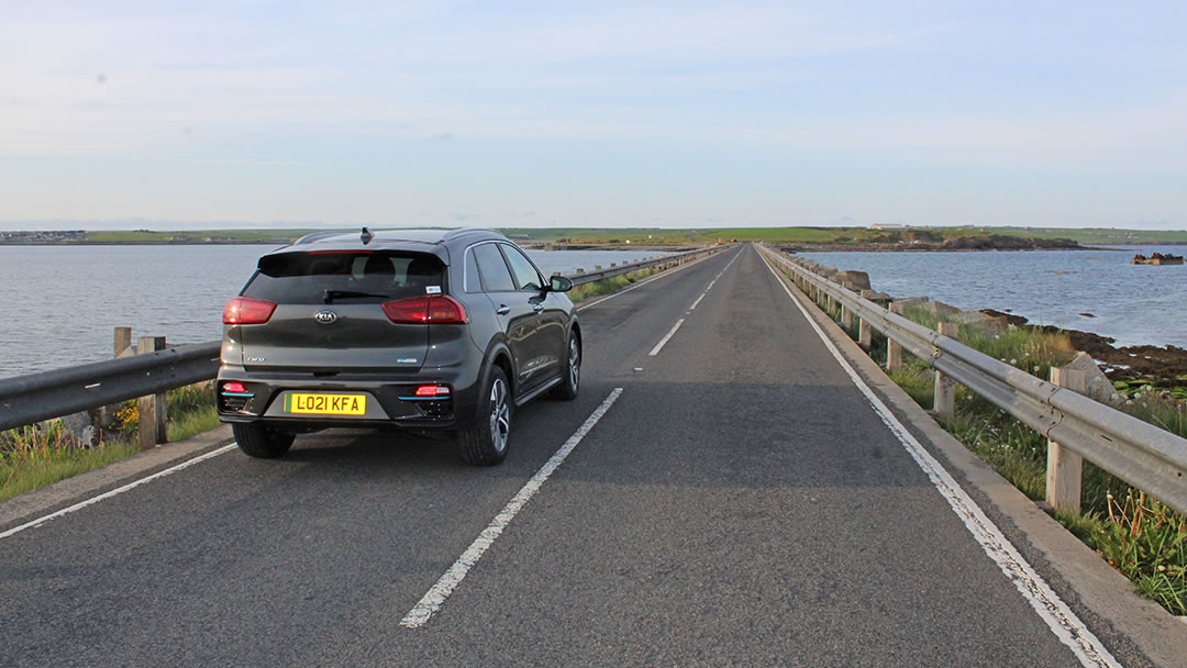 Crossing the Churchill Barriers in an electric vehicle