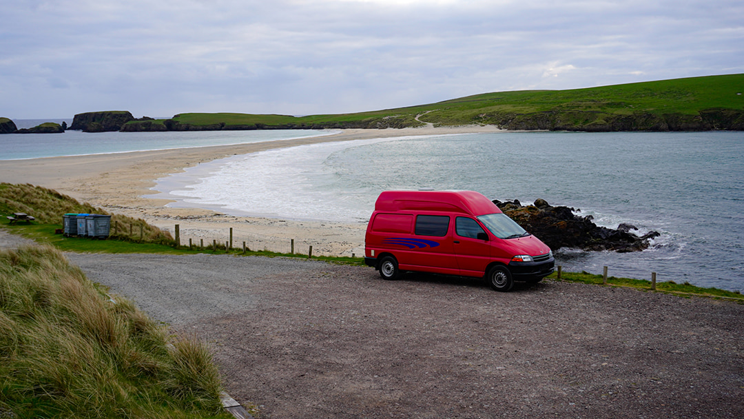 Enjoying the views at St Ninians Isle