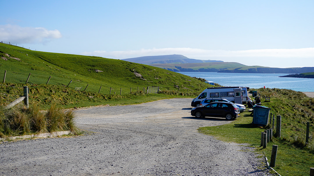 Fellow motorhomes in the St Ninian's Isle car park