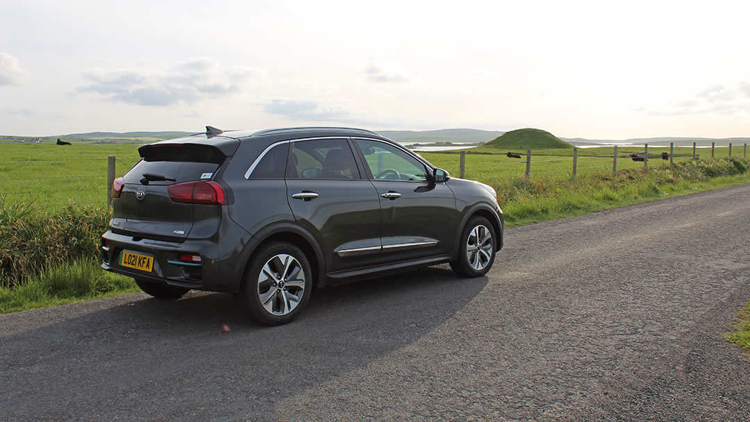 Maeshowe in Orkney and a Kia e-Niro