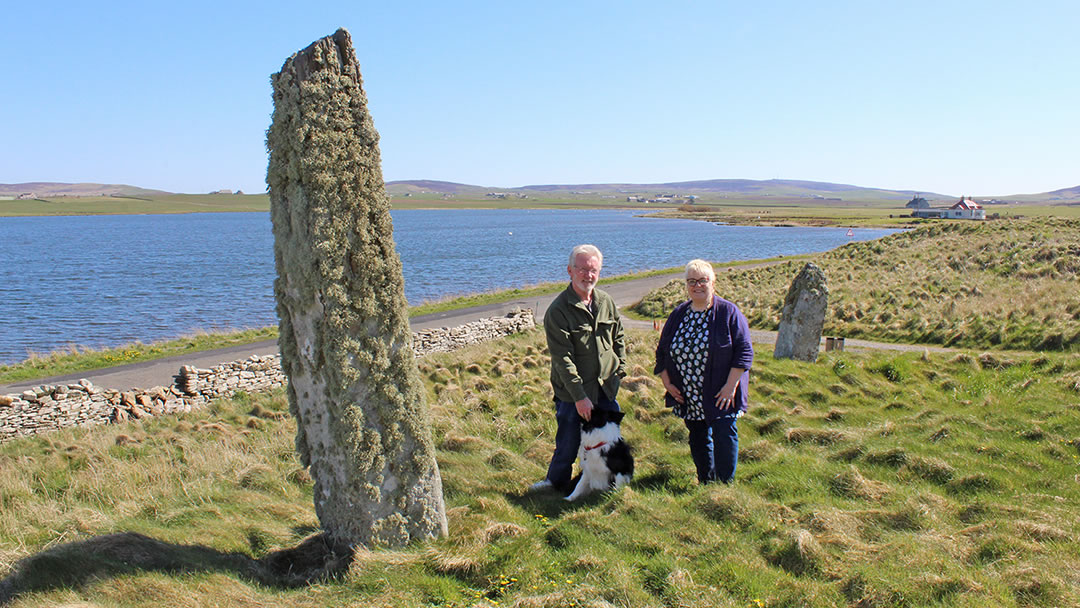 Nick Card and Anne Mitchell at the Ness of Brodgar in Stenness