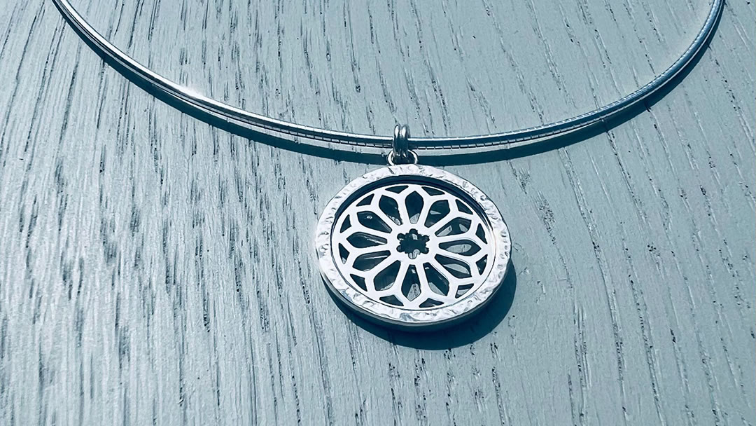 Rose Window pendant in silver from Celina Rupp Jewellery