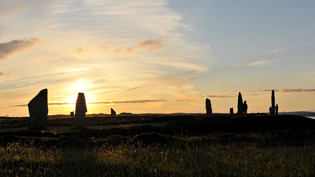 The Ring of Brodgar on a midsummer evening