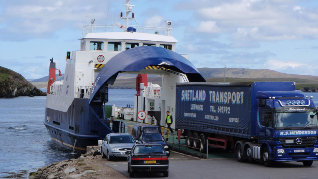 The ferry to Yell can carry a surprising amount of vehicles