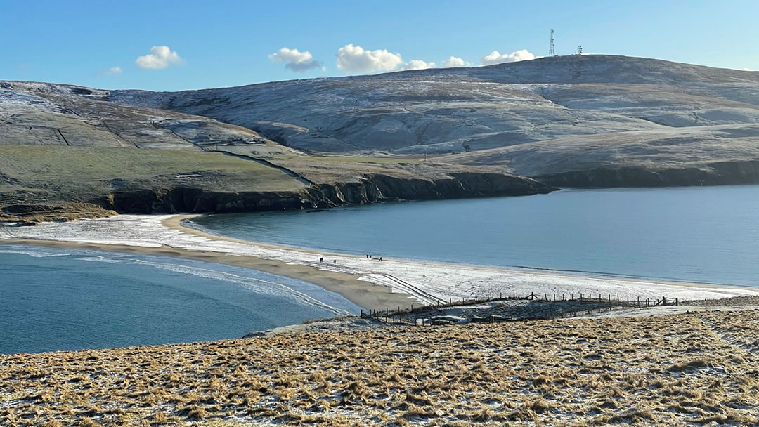 A frosty day at St Ninian's Isle in Shetland