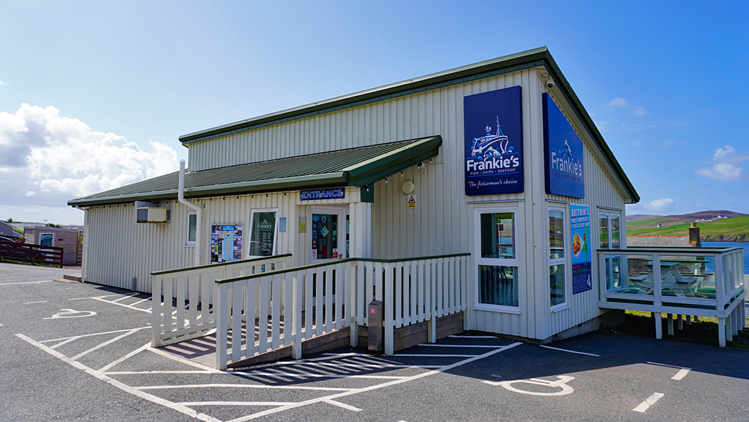Frankie's Fish and Chips shop in Brae, Shetland