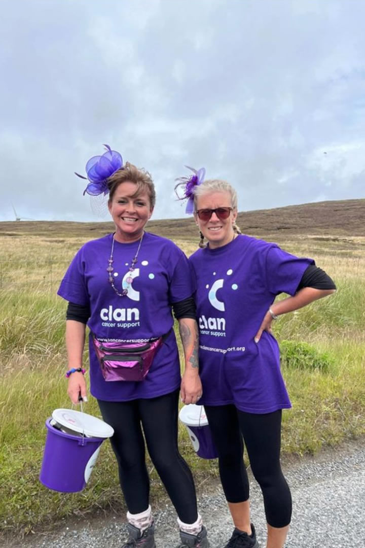 Kathryn on a sponsored walk for Clan Cancer Support
