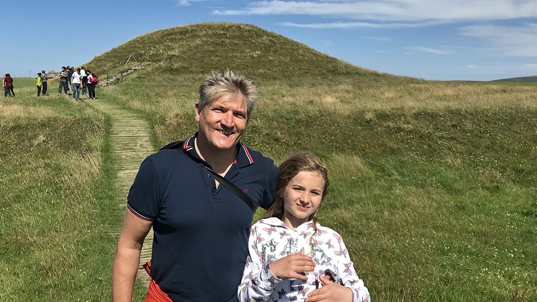 The McKelvies at Maeshowe Chambered Cairn