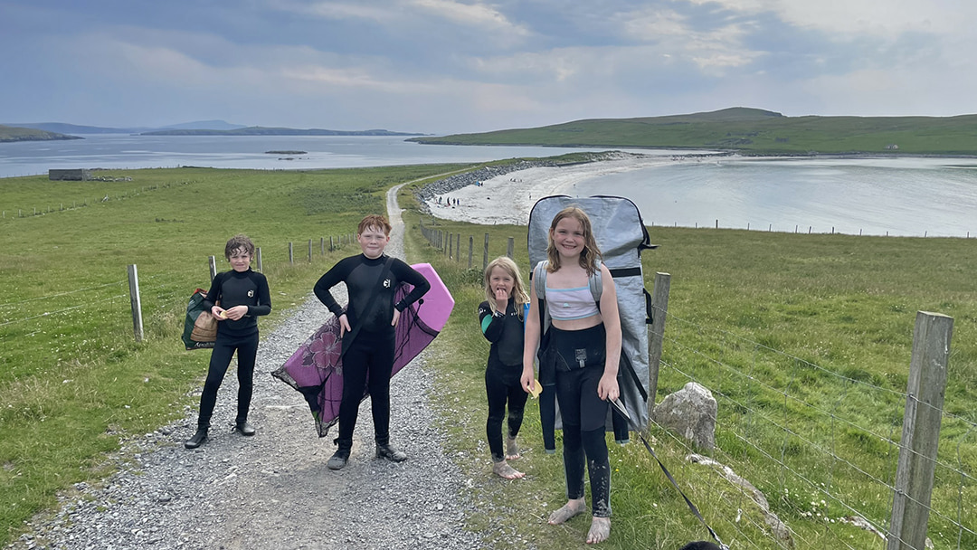 Minn Beach with Kettla Ness in the background