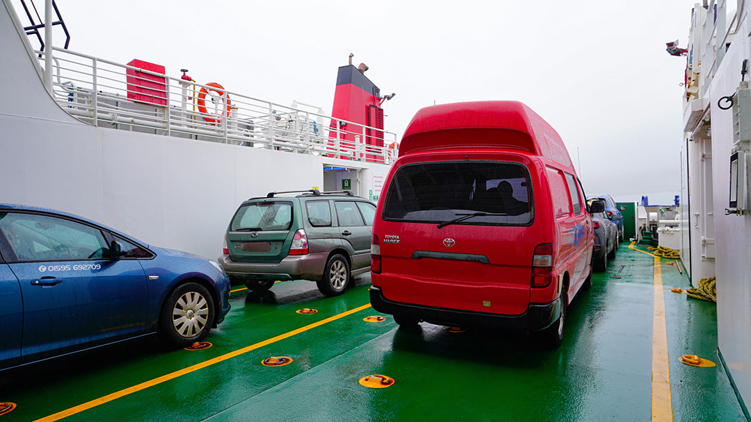 Onboard the inter-island ferry in a campervan