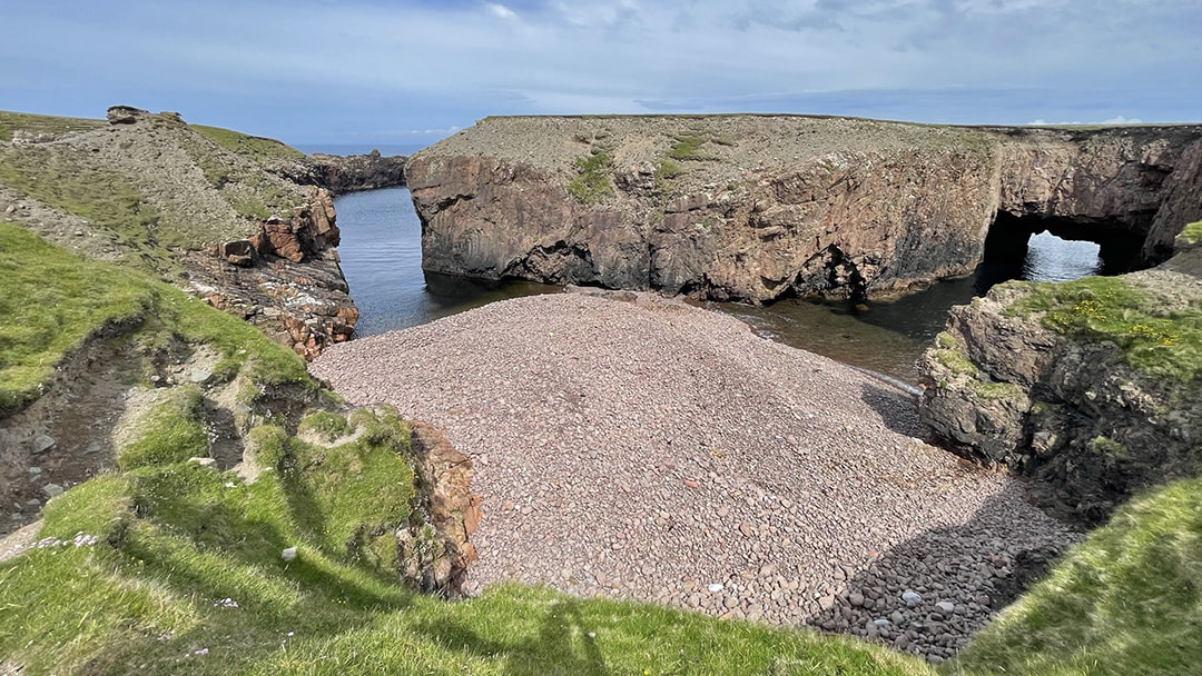 Impressive rock formations at Papa Stour