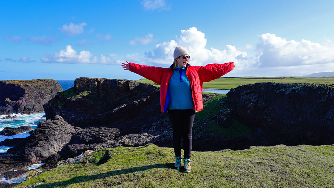 Standing atop the impressive cliffs of Eshaness