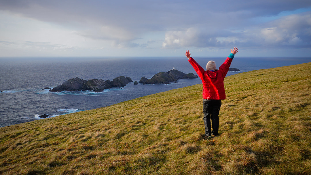 Taking in the breathtaking landscapes of Shetland