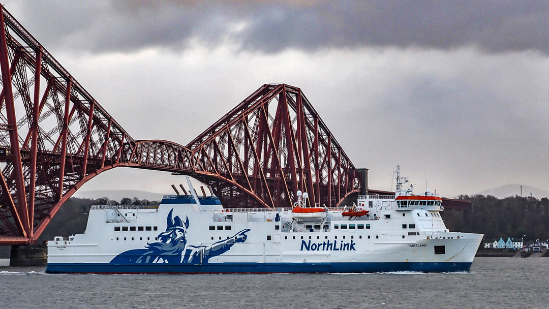 The MV Hjaltland en route to dry dock in Rosyth