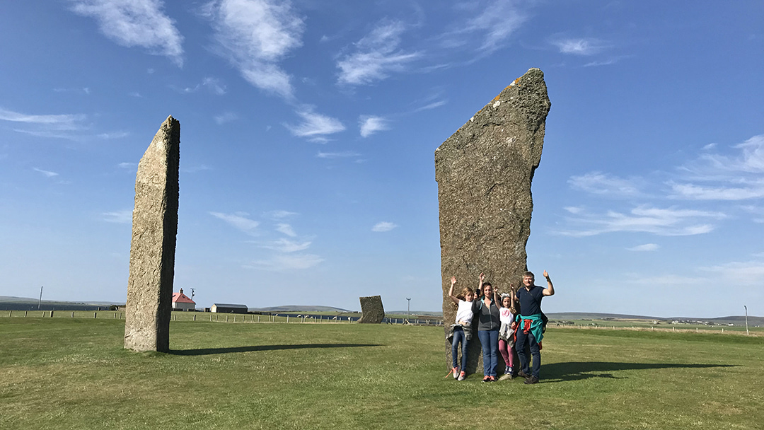 The McKelvies at the Standing Stones of Stenness