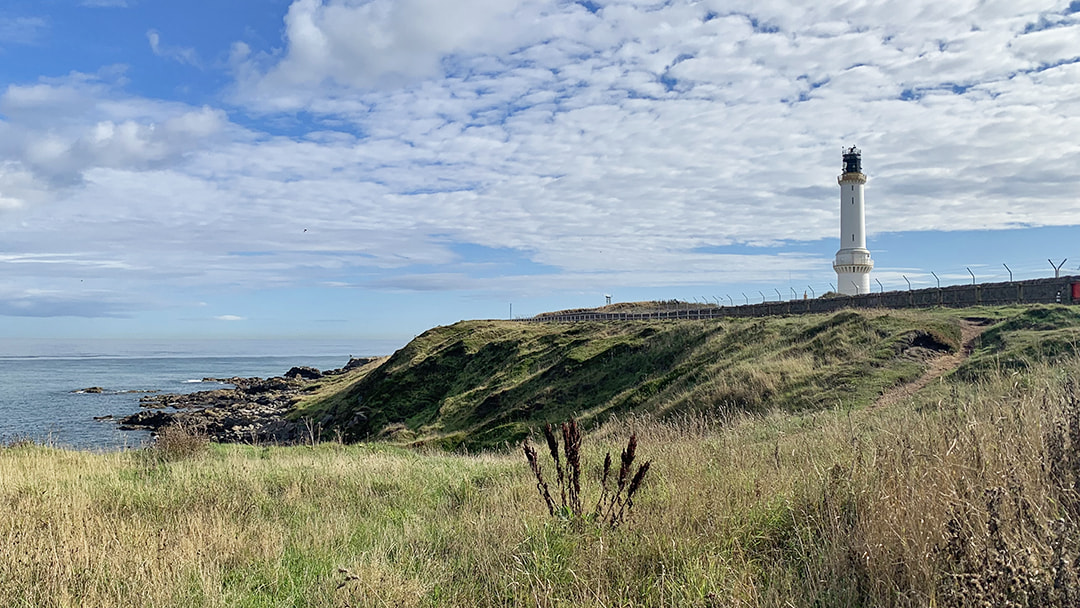 Girdle Ness Lighthouse as seen from the coastal path