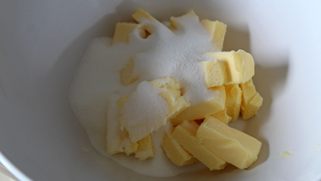 Softened butter cut into cubes, with caster sugar