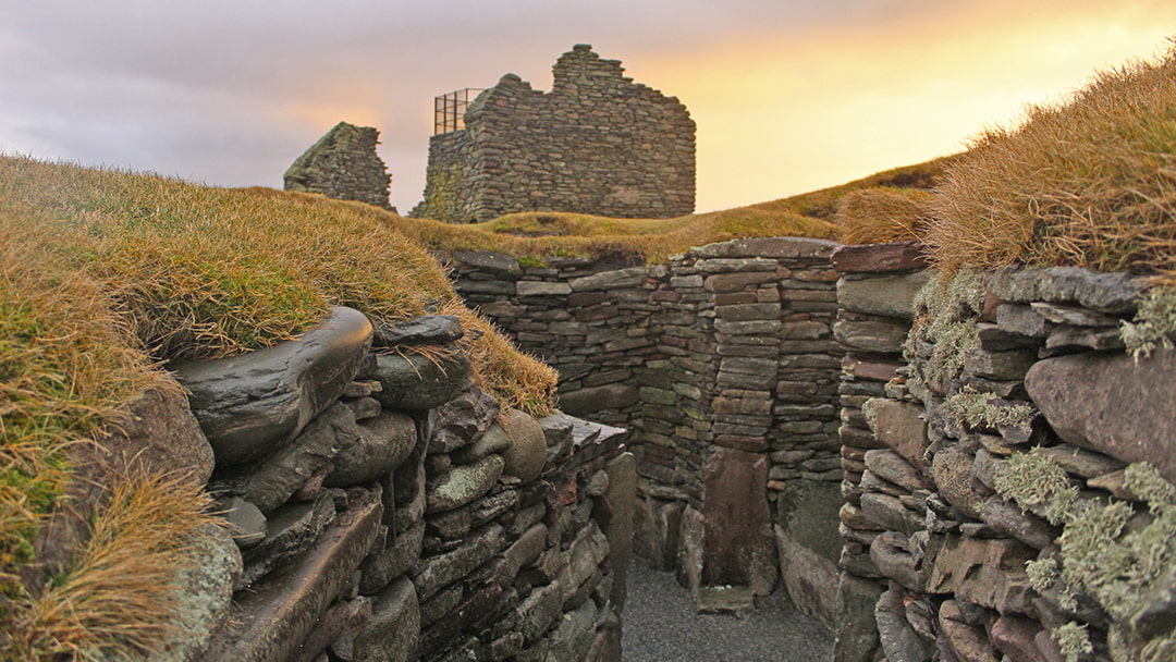 The ancient buildings at Jarlshof