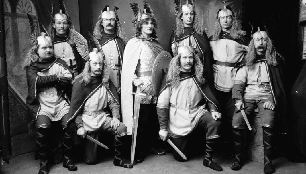 Jarl J. W. Robertson and his squad. Lerwick Up Helly Aa, 1906