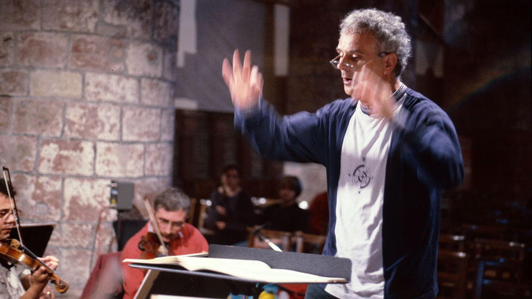 Peter Maxwell Davies conducting in the St Magnus Cathedral