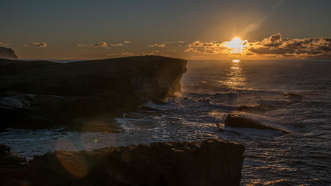 An autumn sunset at Yesnaby in Orkney