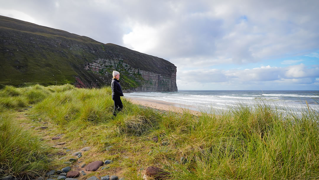 Ruth at Rackwick beach