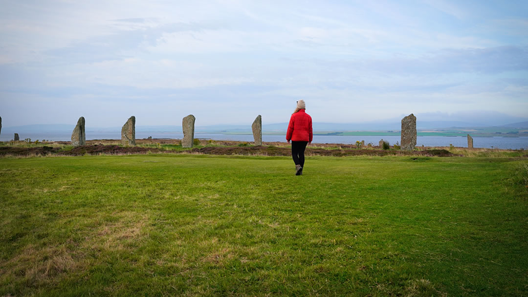Ruth explores the standing stone circle at Brodgar